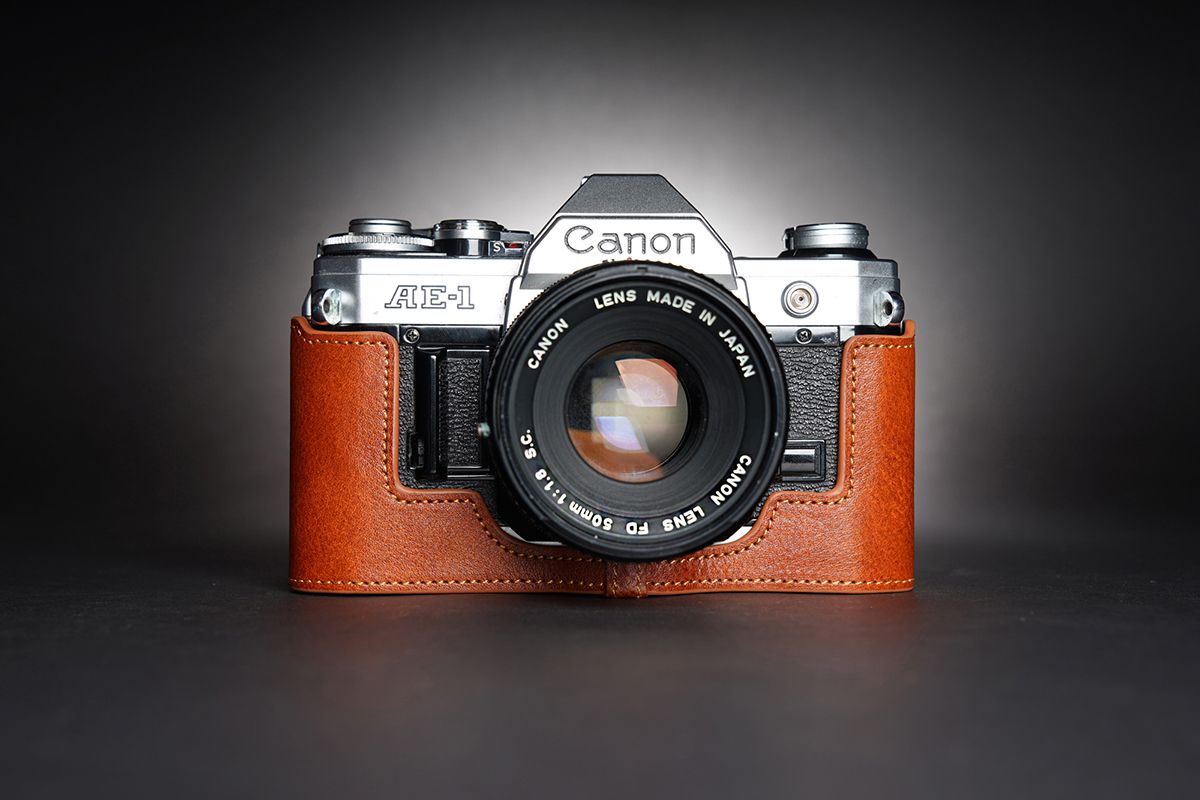 Real Leather Half Camera Case Bag Cover for Canon AE1 AE1P A1 Film